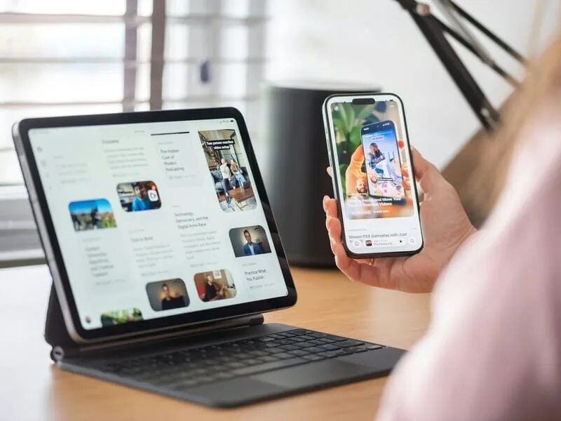 A business website open on a phone